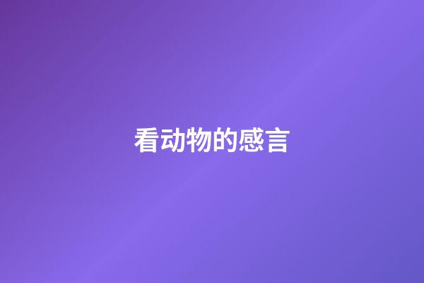 看动物的感言