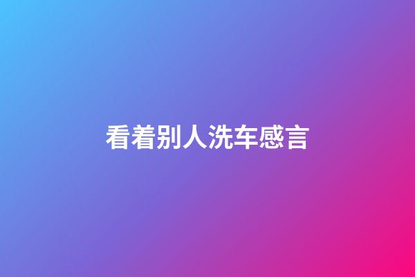 看着别人洗车感言