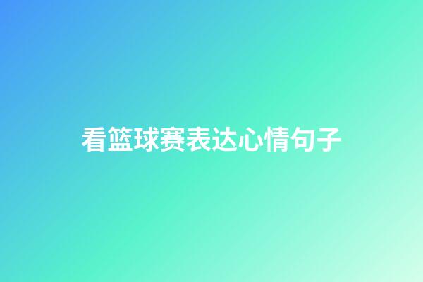 看篮球赛表达心情句子
