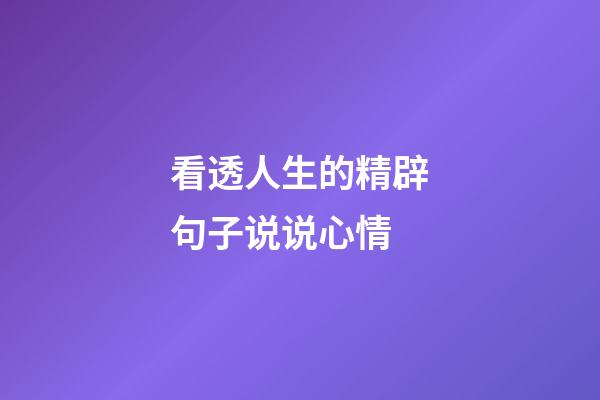 看透人生的精辟句子说说心情