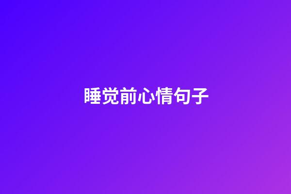 睡觉前心情句子