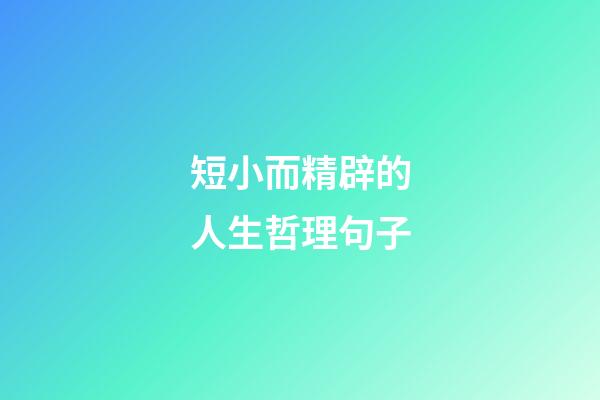 短小而精辟的人生哲理句子