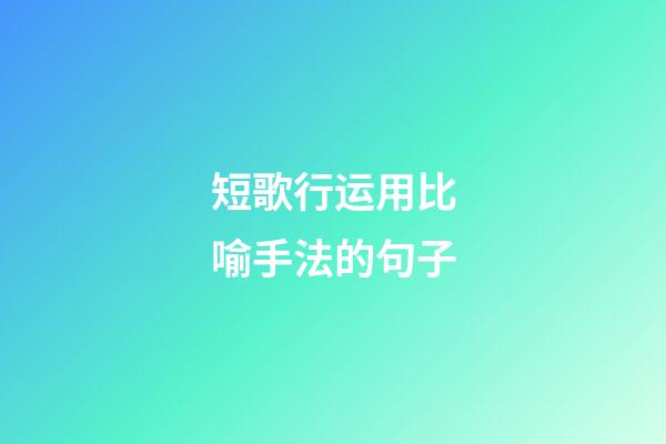 短歌行运用比喻手法的句子