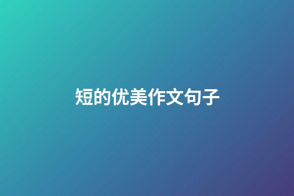 短的优美作文句子