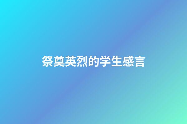 祭奠英烈的学生感言