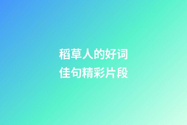 稻草人的好词佳句精彩片段