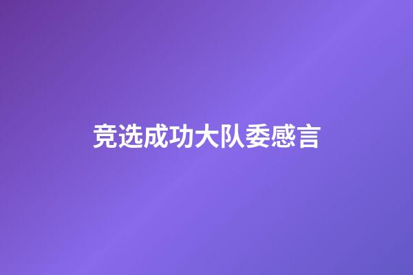 竞选成功大队委感言