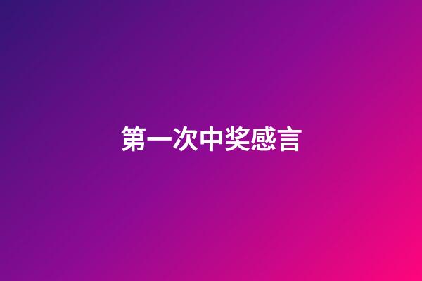 第一次中奖感言