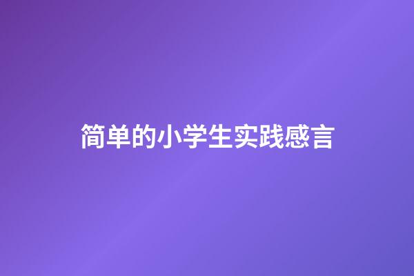 简单的小学生实践感言