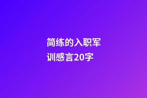 简练的入职军训感言20字