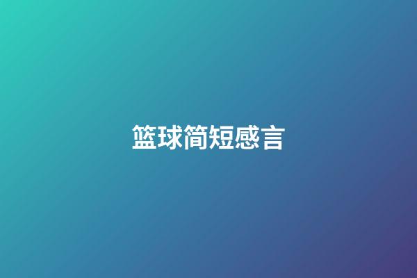 篮球简短感言