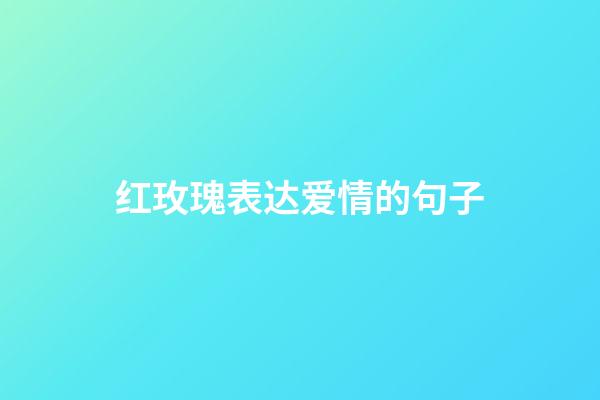 红玫瑰表达爱情的句子