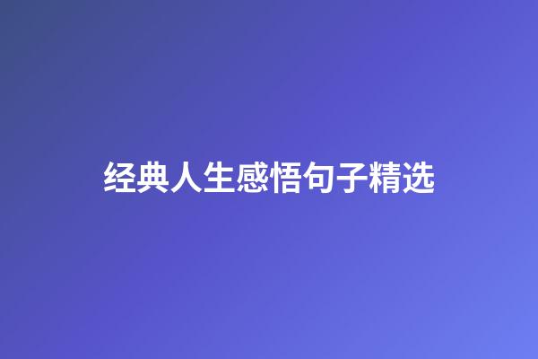 经典人生感悟句子精选