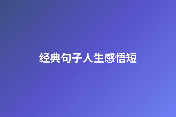 经典句子人生感悟短