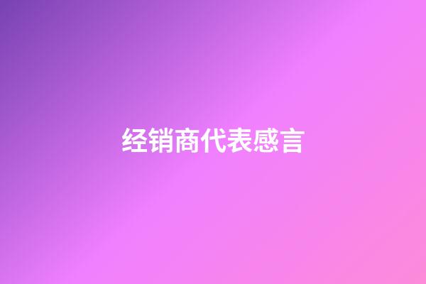 经销商代表感言