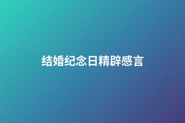 结婚纪念日精辟感言