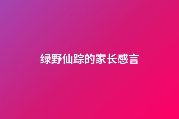 绿野仙踪的家长感言