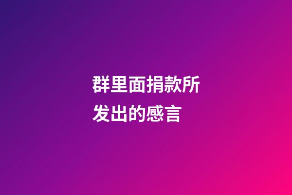群里面捐款所发出的感言