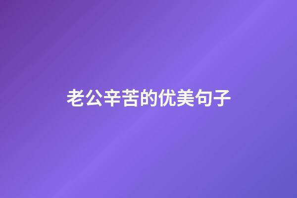 老公辛苦的优美句子