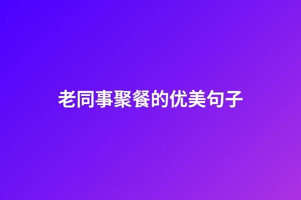 老同事聚餐的优美句子