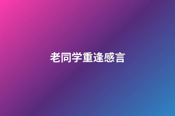 老同学重逢感言