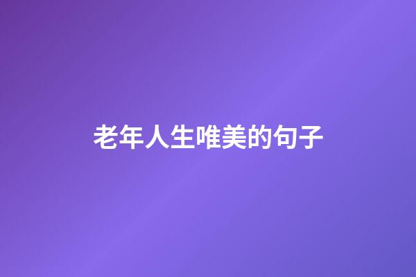 老年人生唯美的句子