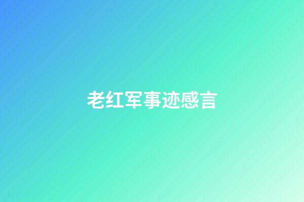 老红军事迹感言