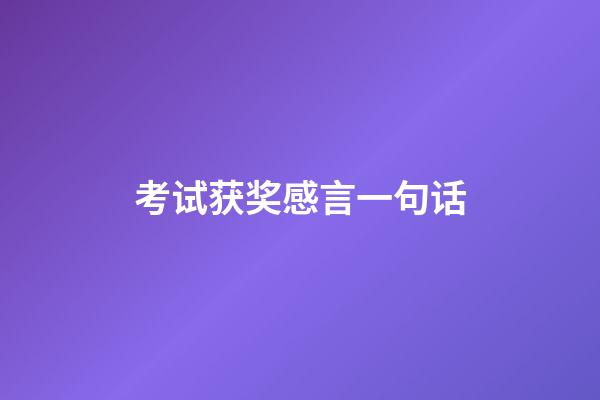 考试获奖感言一句话