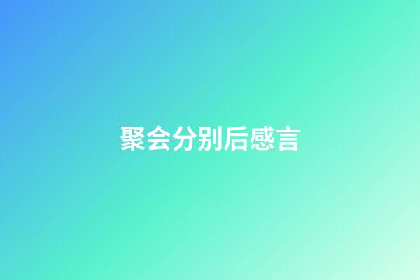 聚会分别后感言