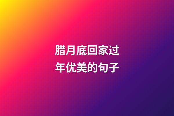 腊月底回家过年优美的句子