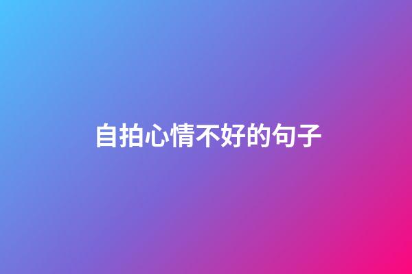 自拍心情不好的句子