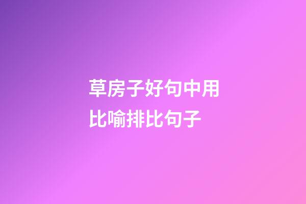草房子好句中用比喻排比句子