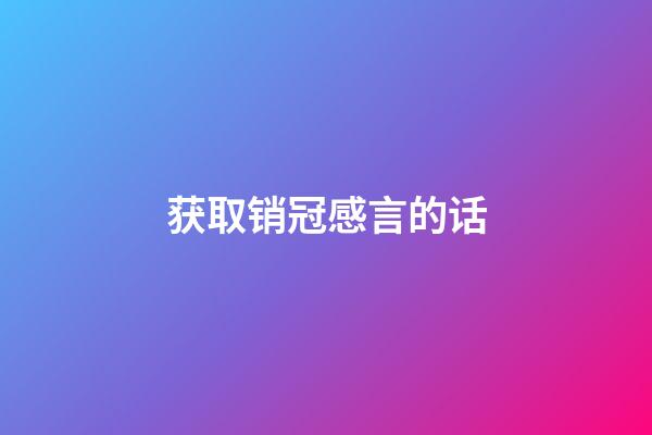 获取销冠感言的话