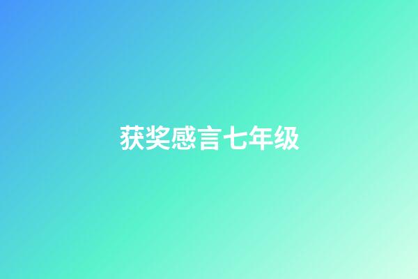 获奖感言七年级