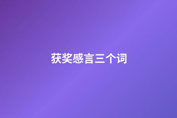 获奖感言三个词