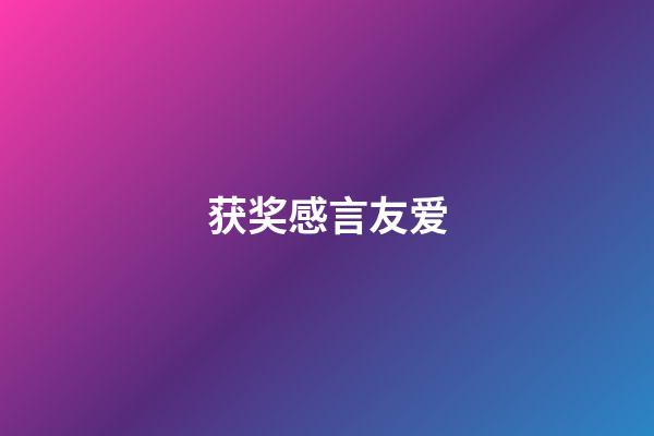 获奖感言友爱