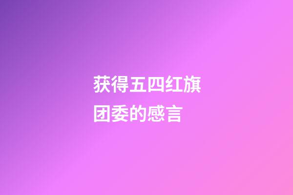 获得五四红旗团委的感言