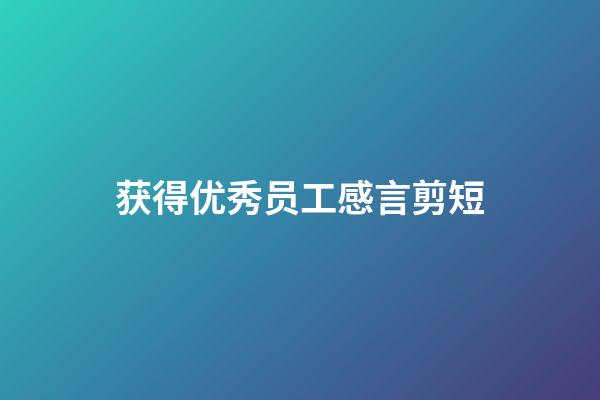 获得优秀员工感言剪短