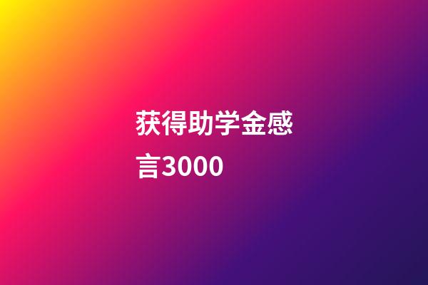 获得助学金感言3000