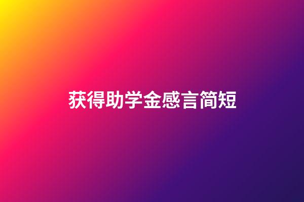 获得助学金感言简短