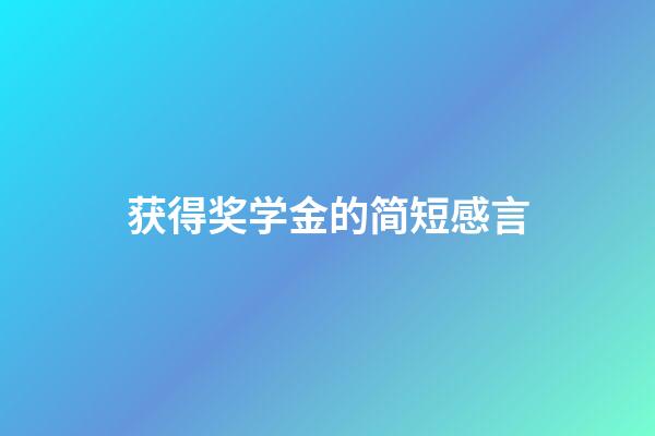 获得奖学金的简短感言