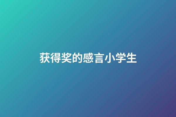 获得奖的感言小学生
