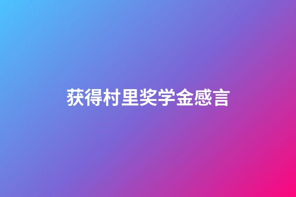 获得村里奖学金感言