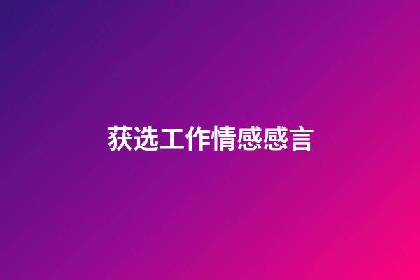 获选工作情感感言