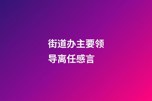 街道办主要领导离任感言
