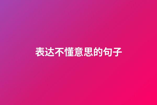 表达不懂意思的句子