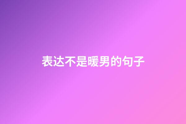 表达不是暖男的句子