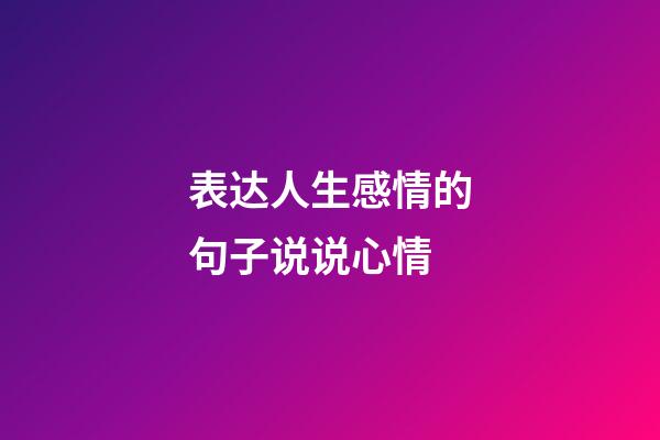 表达人生感情的句子说说心情