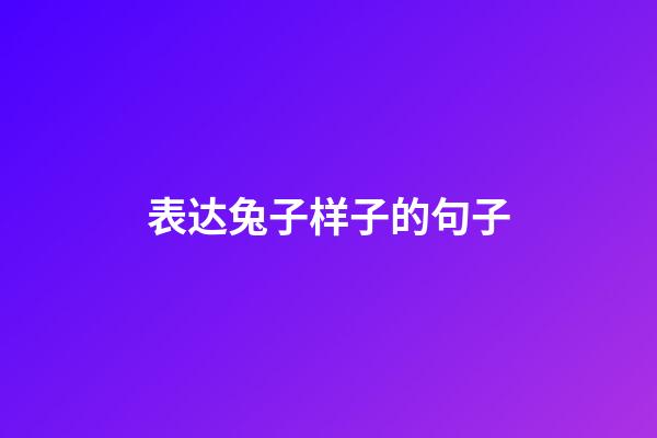 表达兔子样子的句子