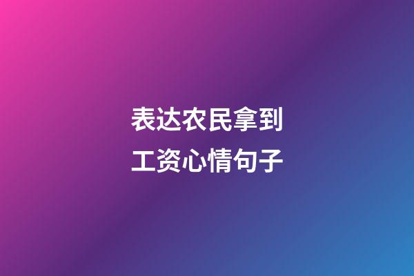 表达农民拿到工资心情句子